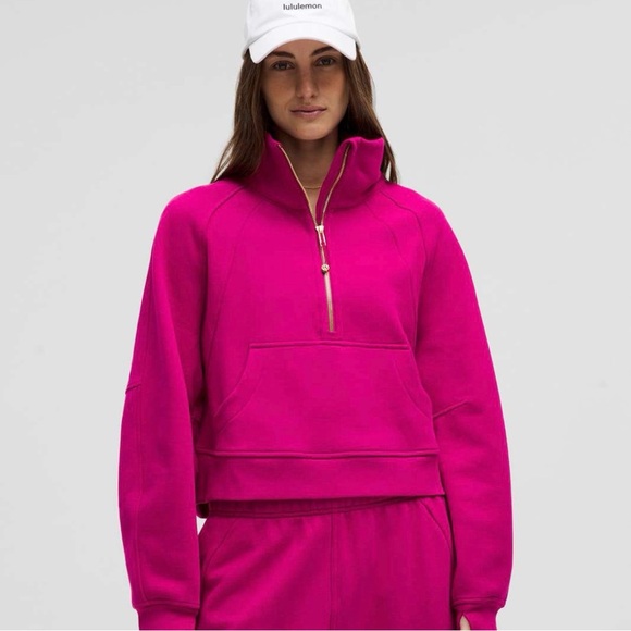 NWT Lululemon Scuba Oversized Funnel Neck Hoodie – Ripened Raspberry/Gold – XS/S - Picture 2 of 10